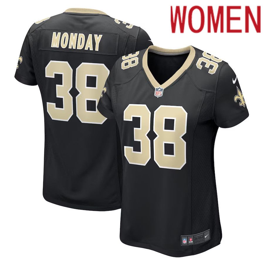 Women New Orleans Saints #38 Smoke Monday Nike Black Game Player NFL Jersey